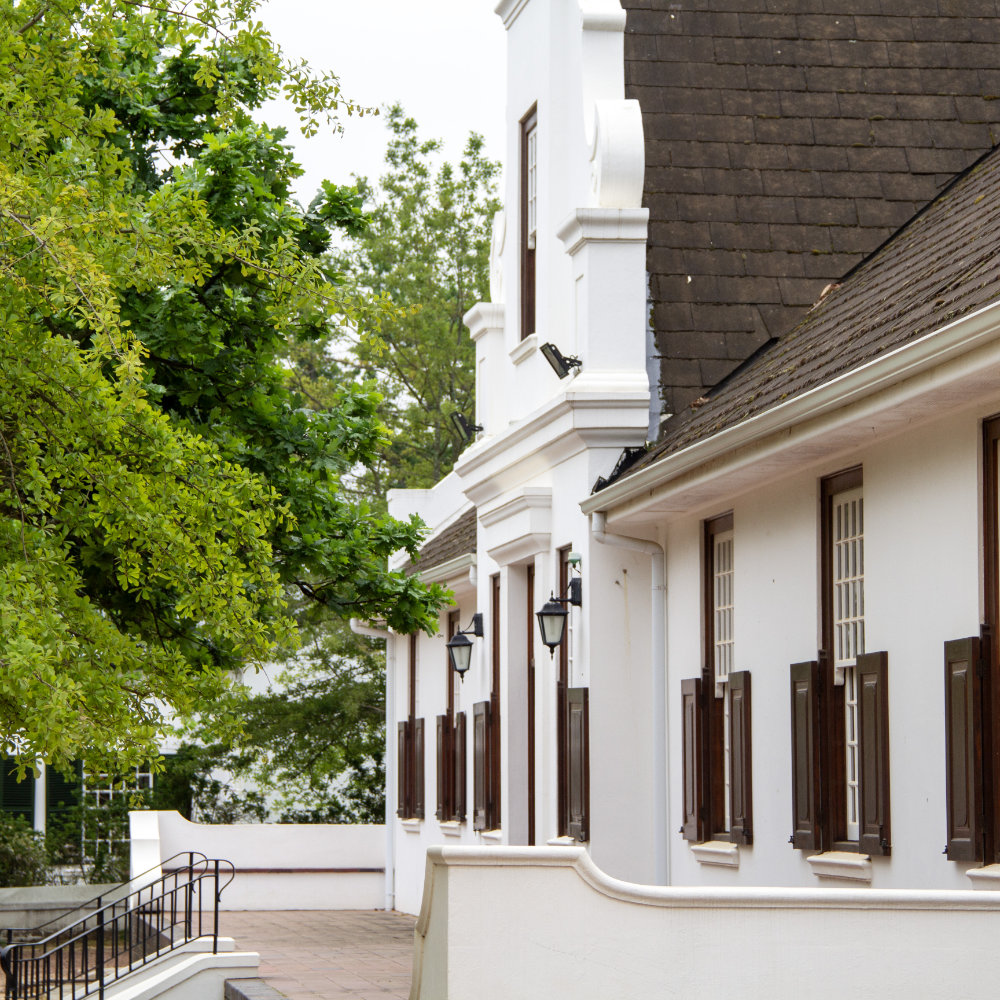 Gebäude vom Weingut Lanzerac in Südafrika