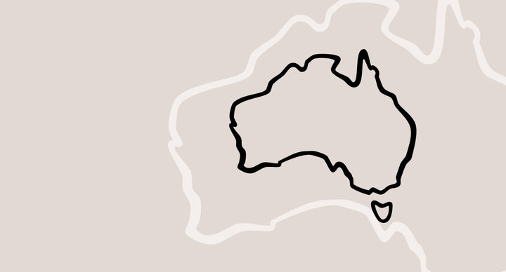 Stilisierte Australienkarte als Kategoriebild für australische Weine
