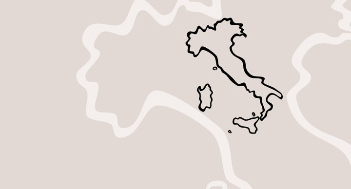 Illustrierte Italienkarte als Kategoriebild für italienische Weine