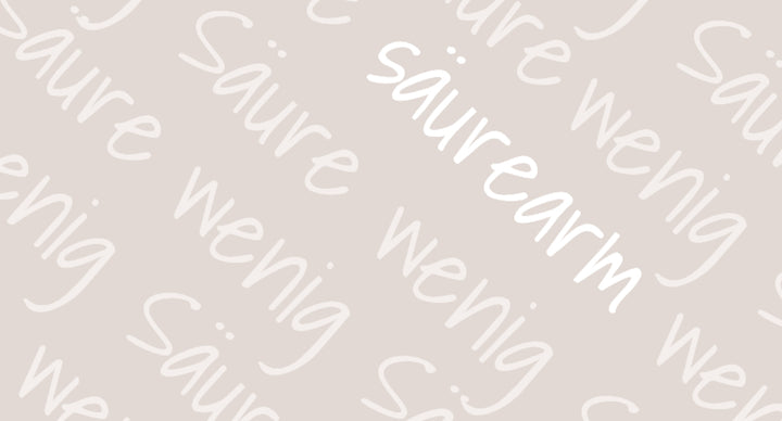 Säurerme Weine durchlaufende Schrift Säurearm als Symboldbild