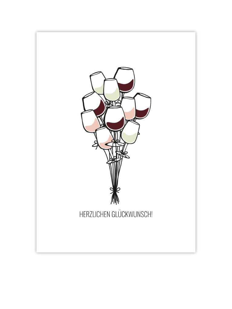 Grußkarte Ballonstrauss Herzlichen Glückwunsch Produktabbildung
