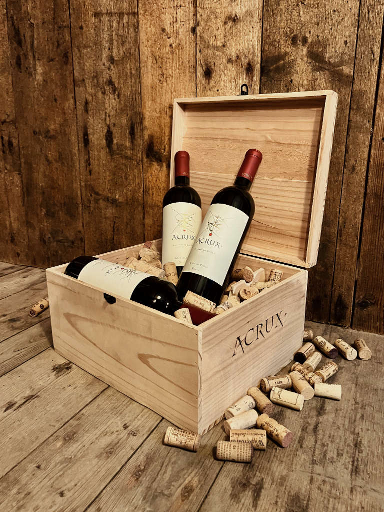 A Crux Vina Sutil Rotwein Trocken Bild 2 mit Holzkiste