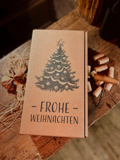 Geschenkkarton "Frohe Weihnachten" für 2 Flaschen Bild 1