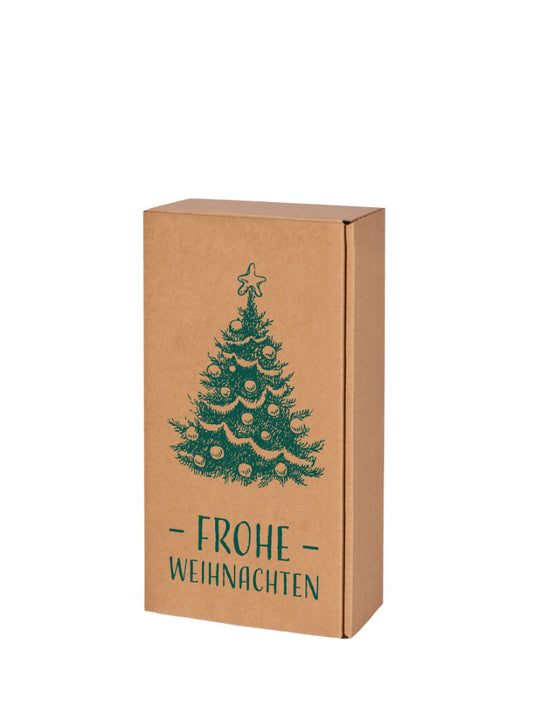 Geschenkkarton "Frohe Weihnachten" für 2 Flaschen