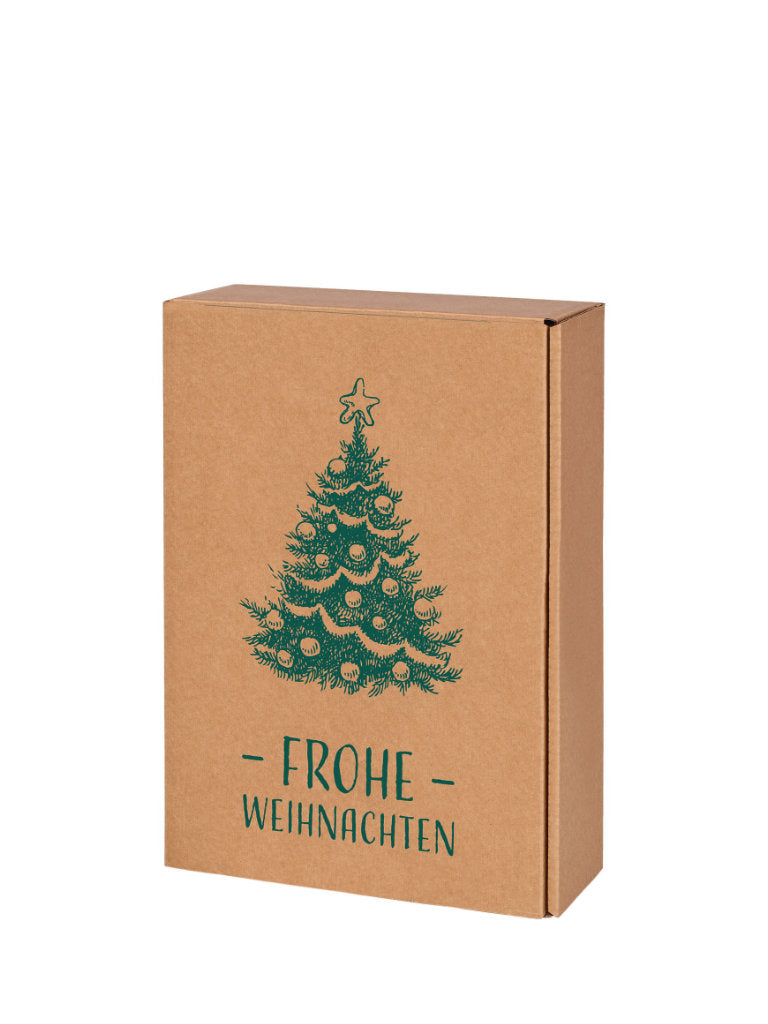 Geschenkkarton "Frohe Weihnachten" für 3 Flaschen