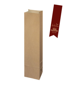 Geschenkverpackung Flaschenbeutel mit Label Frohe Weihnachten