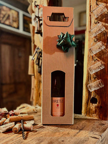 Geschenkverpackung Flaschentragekarton Welle Natur 1 Flasche Bild 1