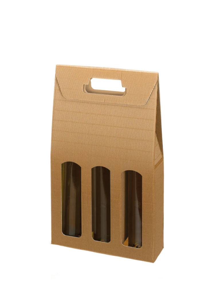 Geschenkverpackung Flaschentragekarton für 3 Flaschen Produktabbildung