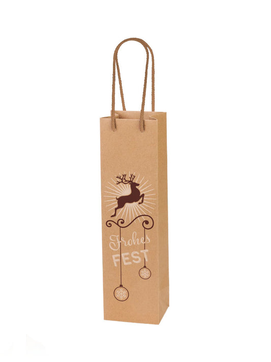 Geschenkverpackung Flaschentragetasche Frohes Fest 1 Flasche