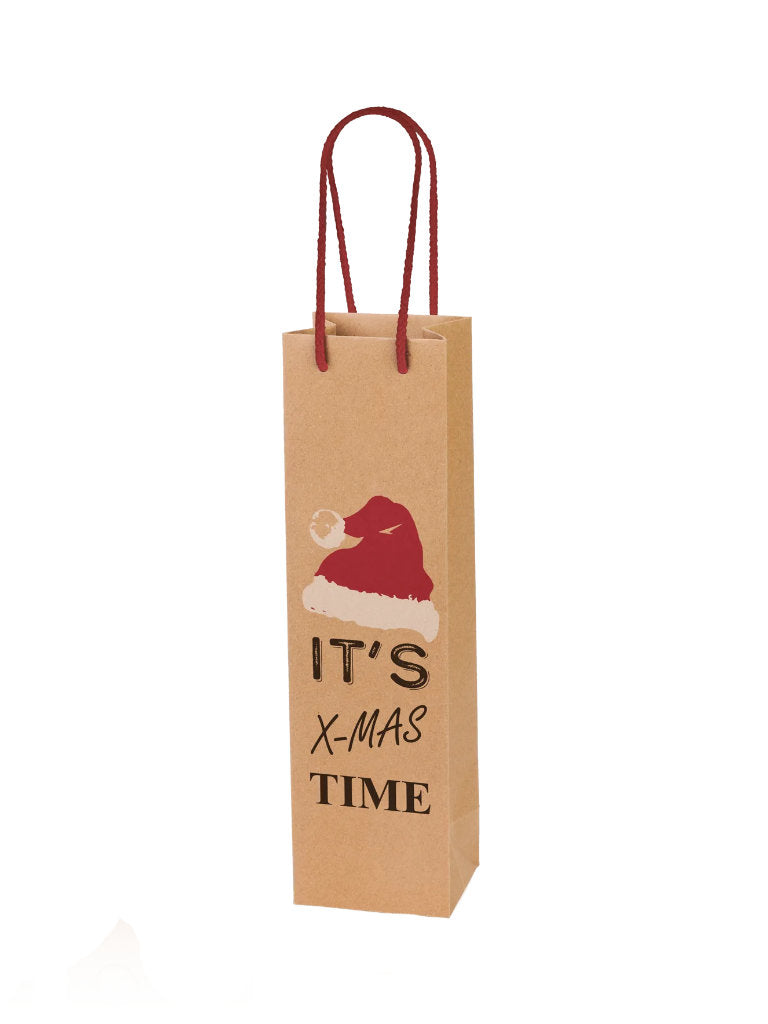 Geschenkverpackung Flaschentragetasche IT'S X-MAS TIME 1 Flasche