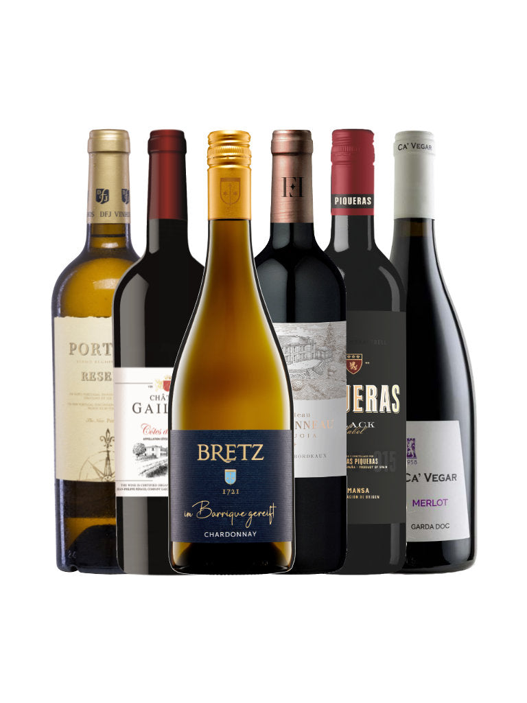 6er Weinpaket Barrique Wein Flaschenabbildungen