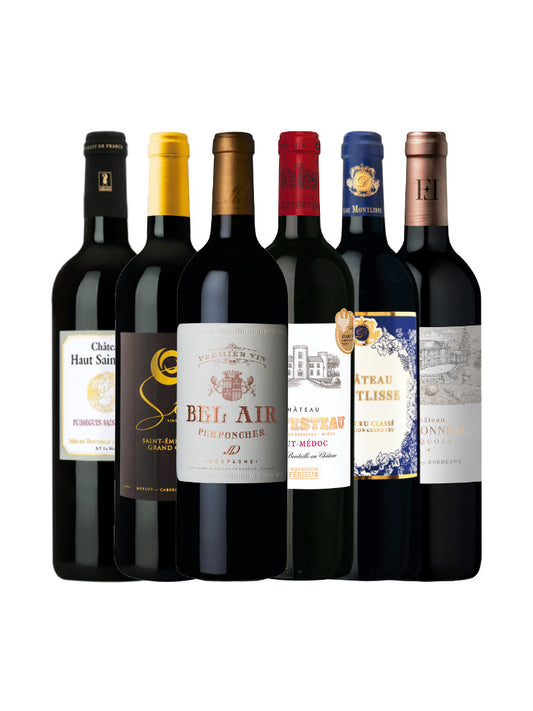 6er Weinpaket Bordeaux Weine Flaschenabbildung