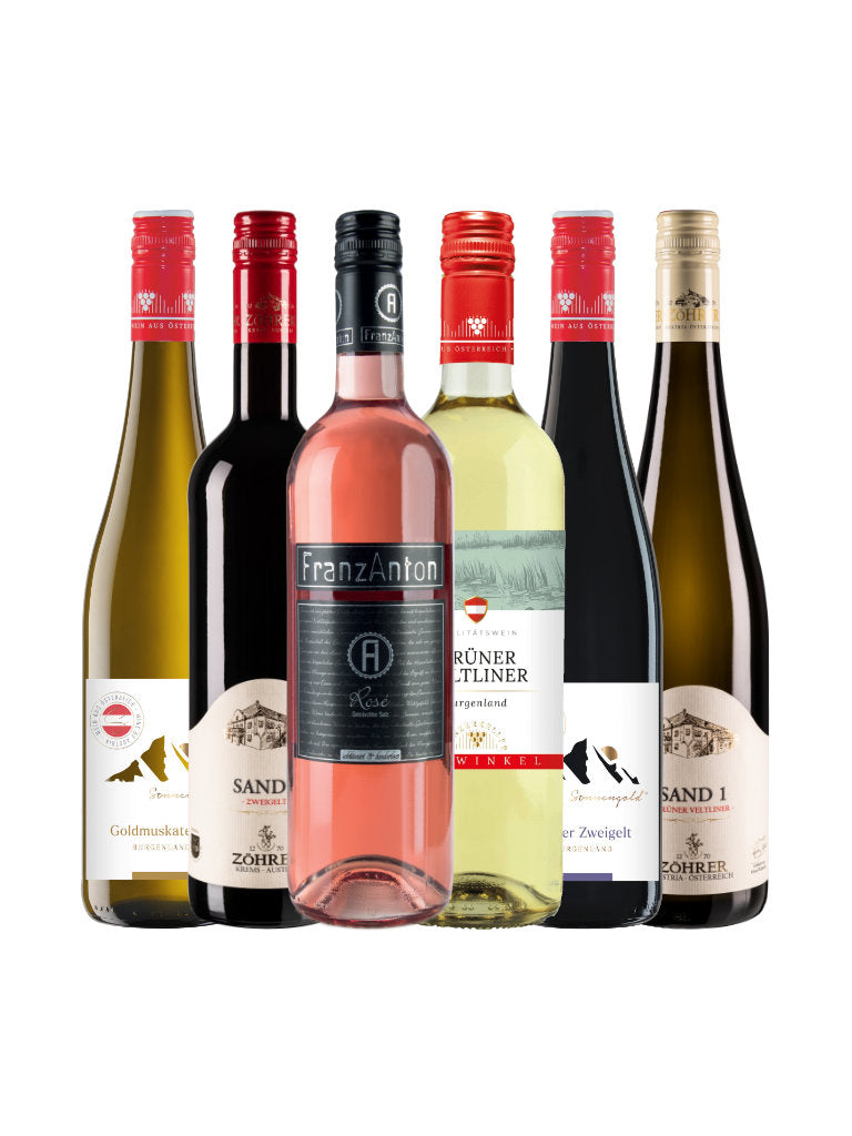 6 Flaschen Wein als Weinpaket Österreichische Weine