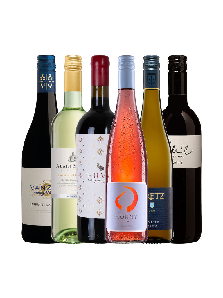 6er Weinpaket Wein zu Fleisch Flaschenabbildung