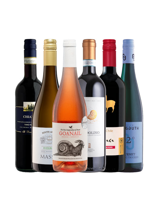 6 Flaschen Wein als Weinpaket zu Pasta