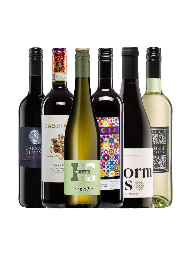 6er Weinpaket Wein zu Pizza 6 Flaschenabbildungen