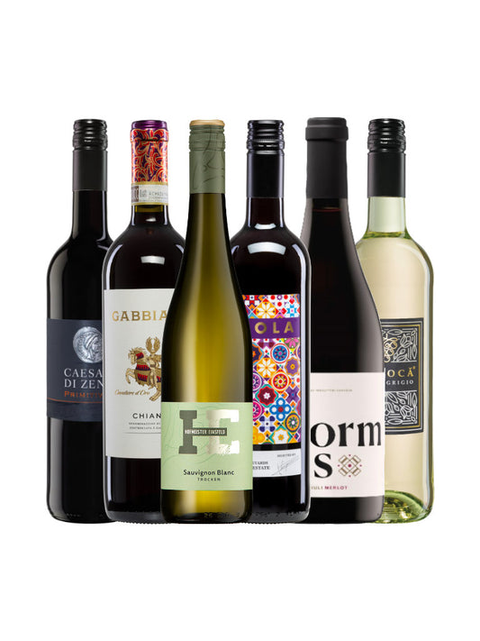6er Weinpaket Wein zu Pizza 6 Flaschenabbildungen