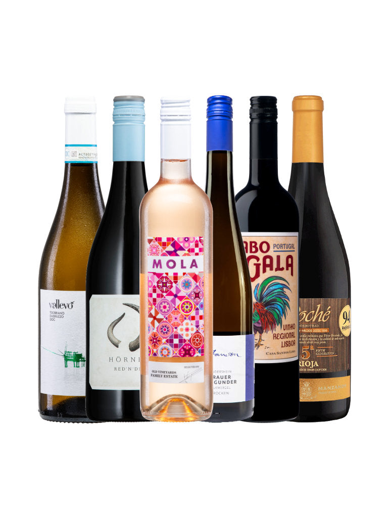 6er Weinpaket Wein zum Grillen Flaschenabbildung