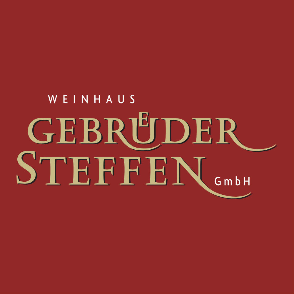 Logo Weinhaus Gebrüder Steffen auf rotem Grund