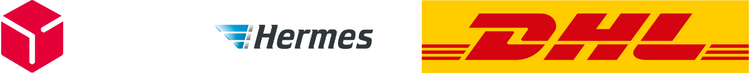 Logokollektion der Versandpartner von Mein-Weinladen - DPD, Hermes und DHL
