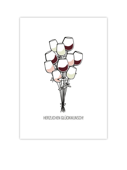 Grußkarte Ballonstrauss Herzlichen Glückwunsch Produktabbildung