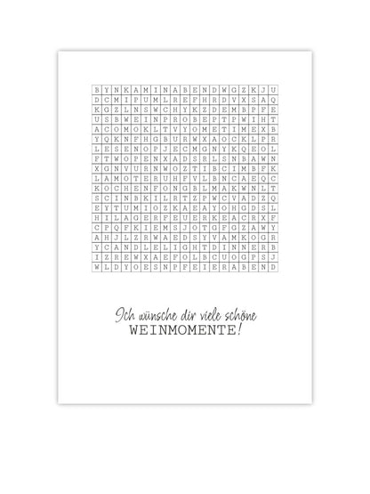 Grußkarte Rätsel voller Weinmomente