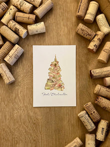 Grußkarte Weinflaschen-Weihnachtsbaum „Frohe Weihnachten“