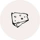 Illustriertes Stück Käse mit Löchern